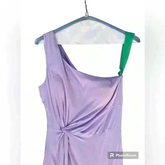 SHEIN Belle One Shoulder Twist Asymmetric Ruffle Hem Dress purple size M - Picture 12 of 12